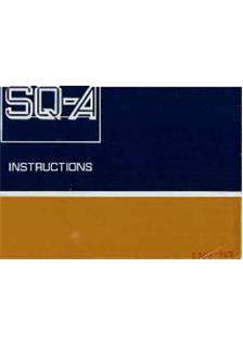 Bronica SQ A manual. Camera Instructions.